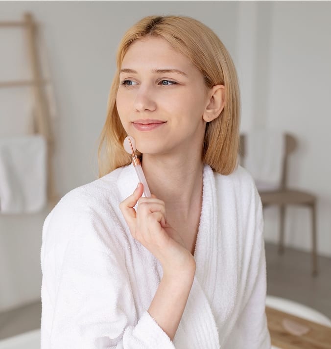 Glowvi community member showcasing her natural beauty routine